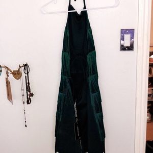 Halter green emerald beautiful fridge dress